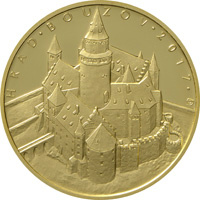 Zlatá mince hrad Bouzov - špičková kvalita