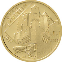 Zlatá mince hrad Pernštejn - běžná kvalita
